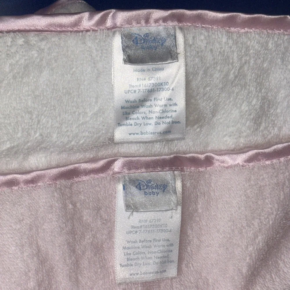 Disney Baby CINDERELLA PRINCESS Bath Terry Cloth Towels Set Of 2 Pink/white